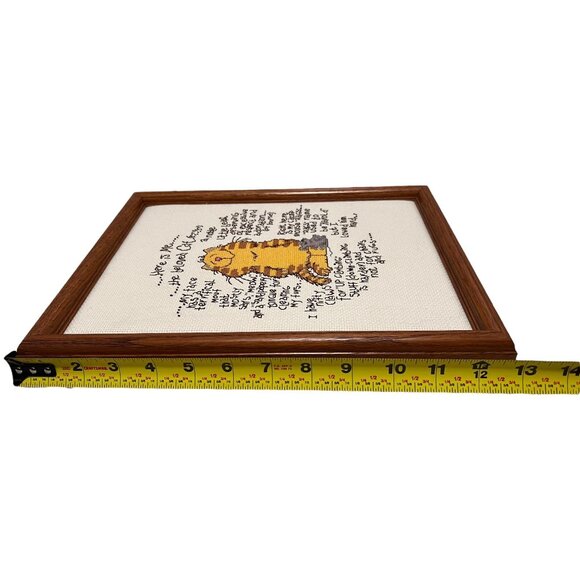 Framed Janlynn Beloved Cat Finished Cross Stitch Art 13" x 11" Wood Frame - Picture 4 of 5